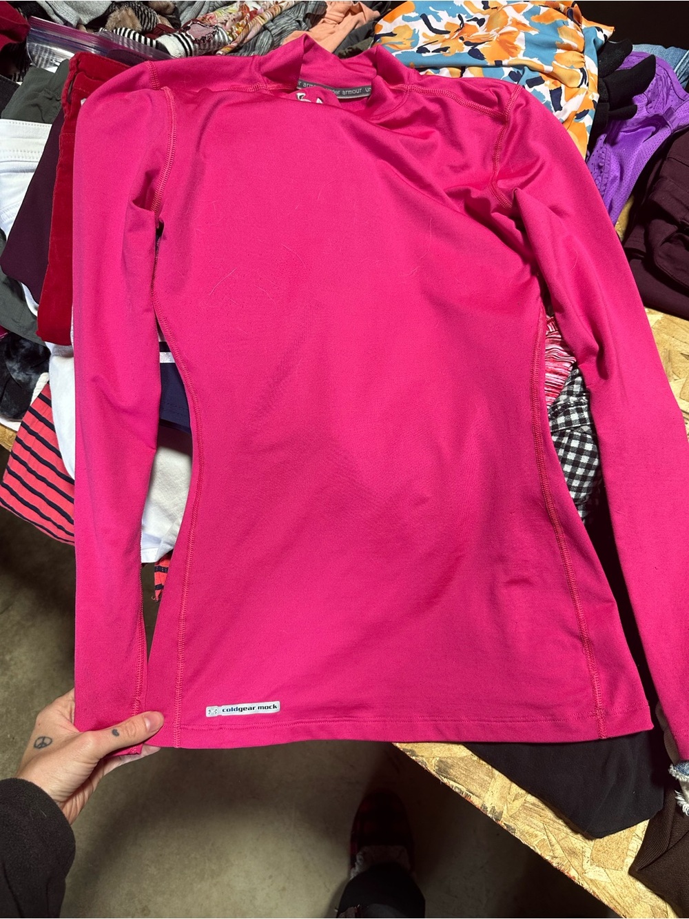 Under Armour Hot Pink Fitted ColdGear Long Sleeve Top